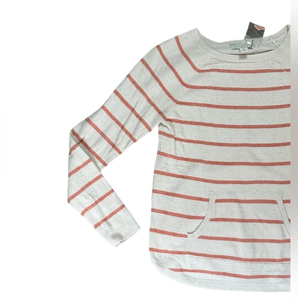 Barefoot Dreams CozyChic Lite Striped Raglan Pullover size XS - Picture 3 of 6